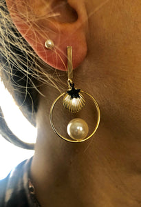 Tulum Earrings - Pearls-Shells-Stars - COPPIA/PAIR